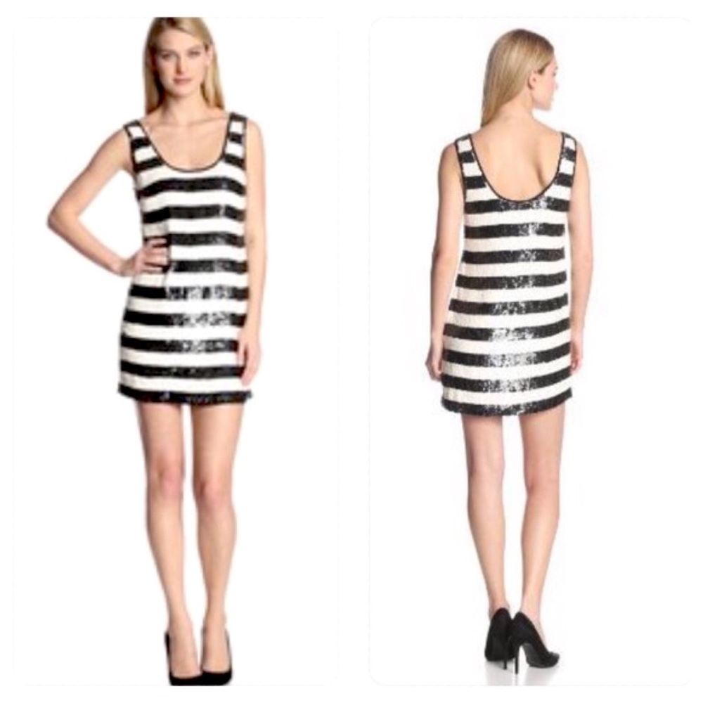 Trina Turk Marigold Sequin Stripe Tank Dress